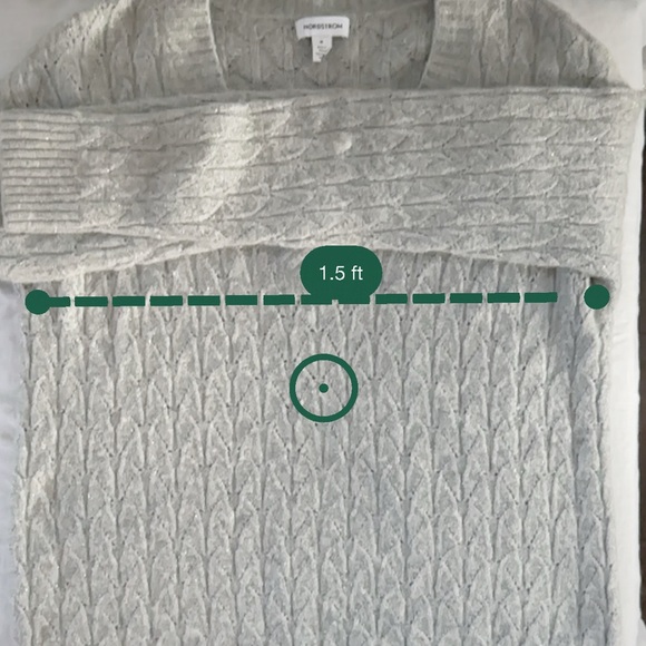 Nordstrom Light Grey Shimmery/Sparkley V-Neck Cable Knit Sweater - Picture 6 of 6